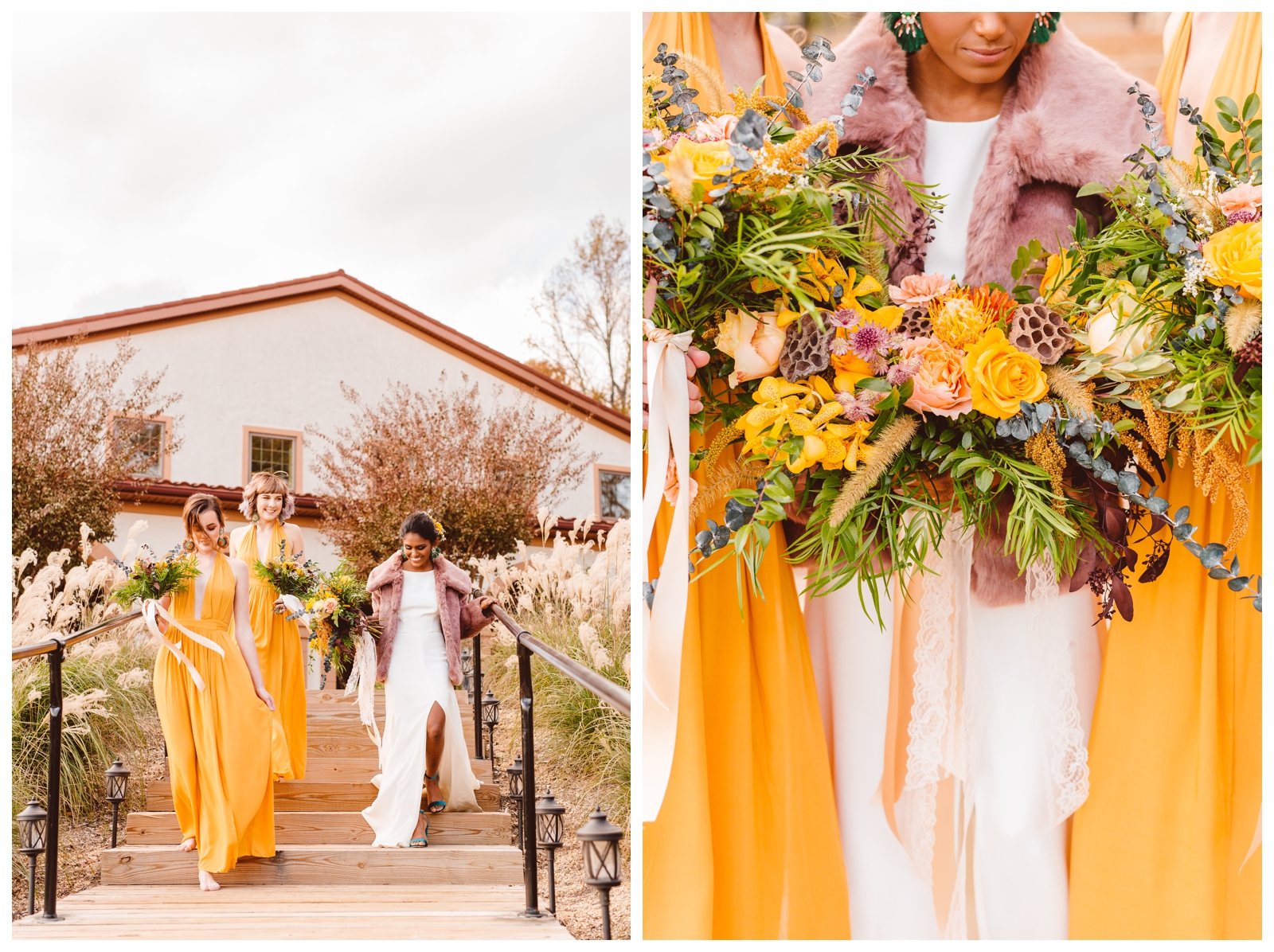 Avant-Garde Winery Wedding Inspiration - Yellow Fall Color Palette - Brooke Michelle Photography