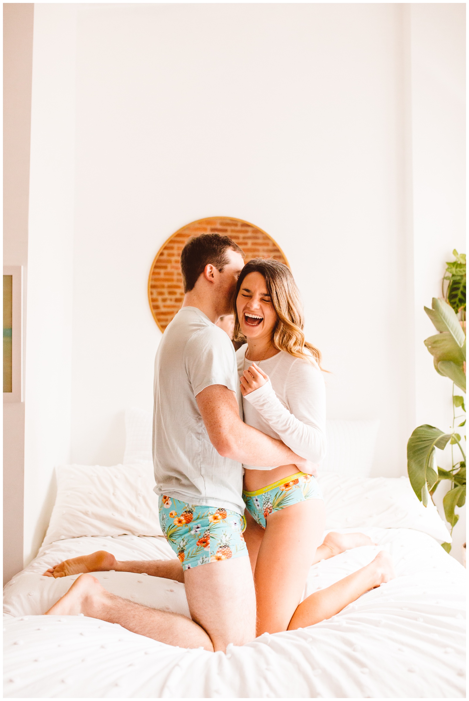 In Home Matching Undies Playful Lifestyle Couples Session - Baltimore, MD - Brooke Michelle Photography