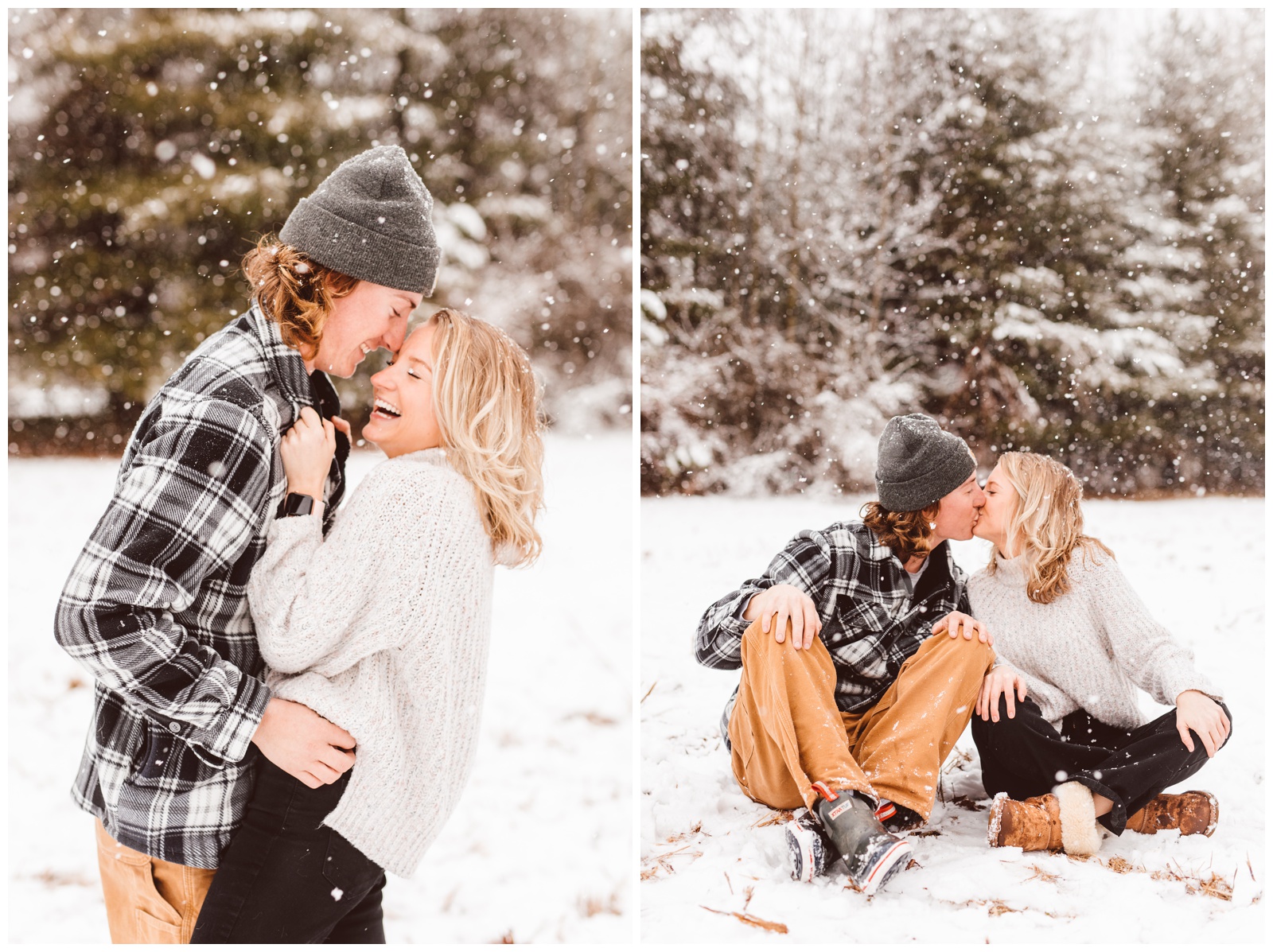 Romantic & Playful Snowy Day Engagement Session - Vermont Portrait Photographer - Brooke Michelle Photo