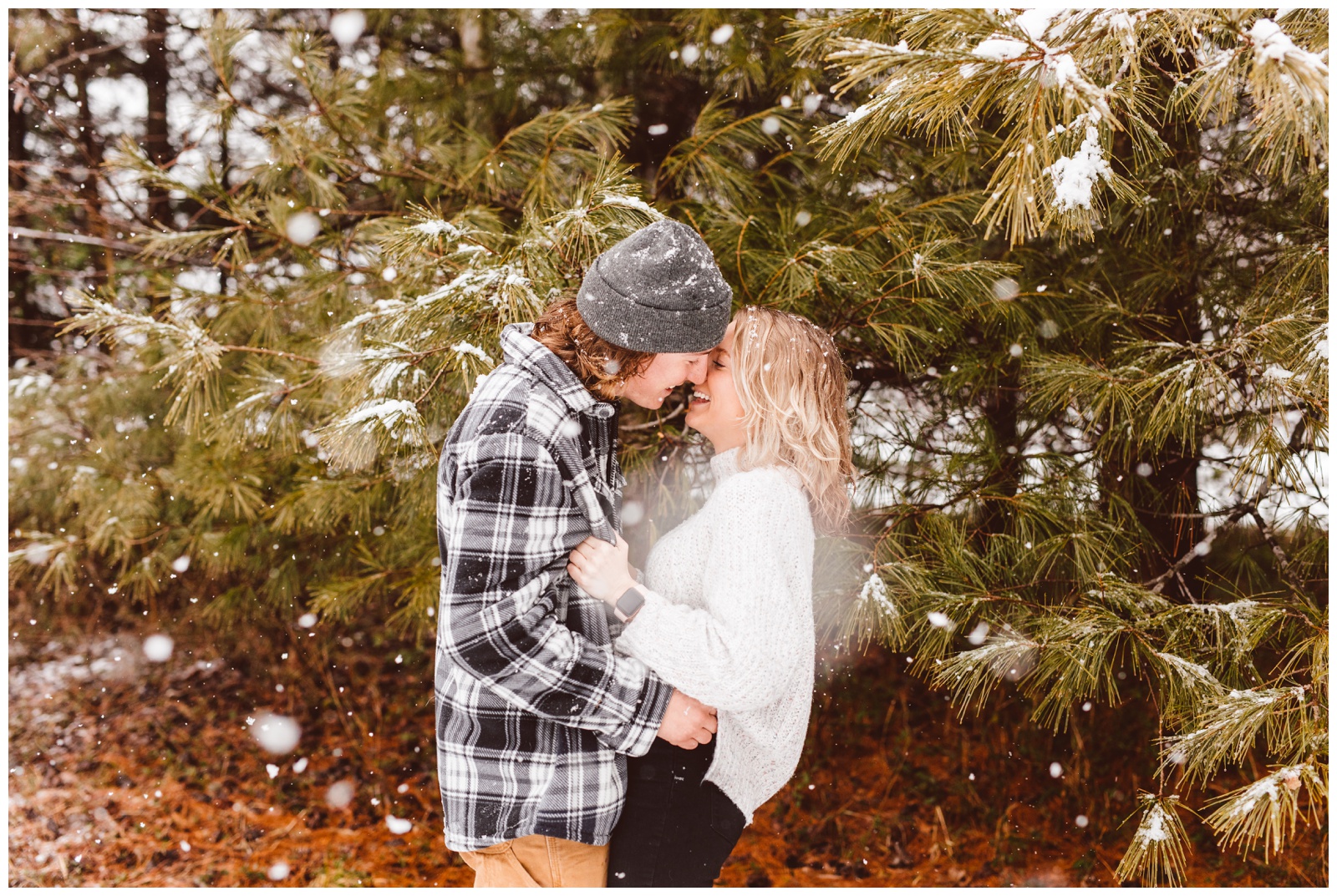 Romantic & Playful Snowy Day Engagement Session - Vermont Portrait Photographer - Brooke Michelle Photo