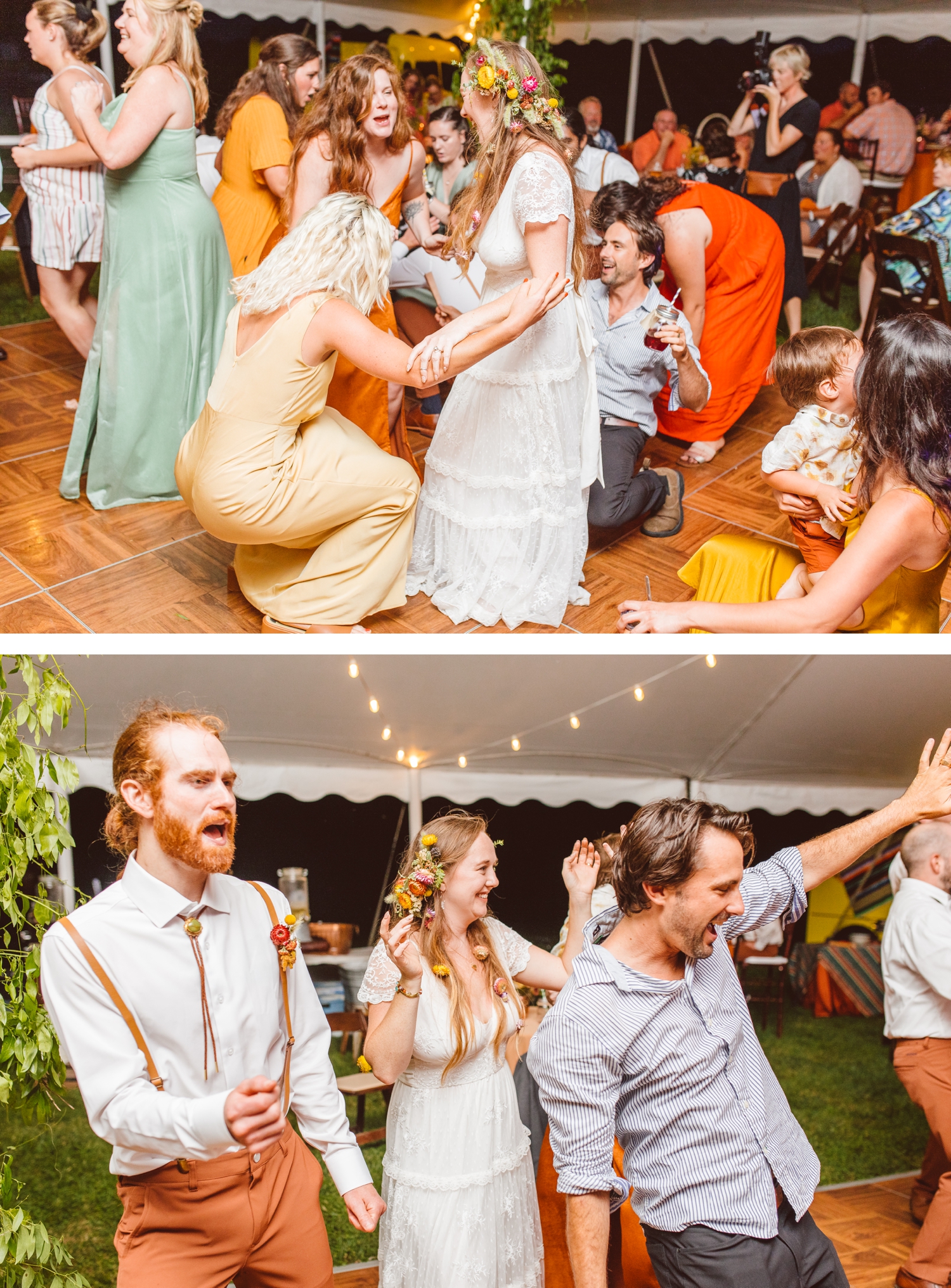 Bride dancing with wedding guests | bride and groom dancing with wedding guest at reception | Brooke Michelle Photography