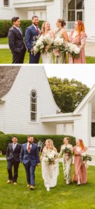 Wedding party looking at bride and groom | wedding party walking with bride and groom | Brooke Michelle Photography