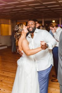 Bride and groom dancing at wedding reception at Wylder Hotel Tilghman Island | Brooke Michelle Photography