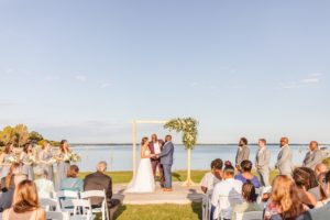 Bride groom exchanging vows at Wylder Hotel Tilghman Island | Brooke Michelle Photography