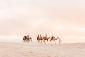 Photo taken by travel photographer of people riding games in the Afgay Desert | Brooke Michelle Photography