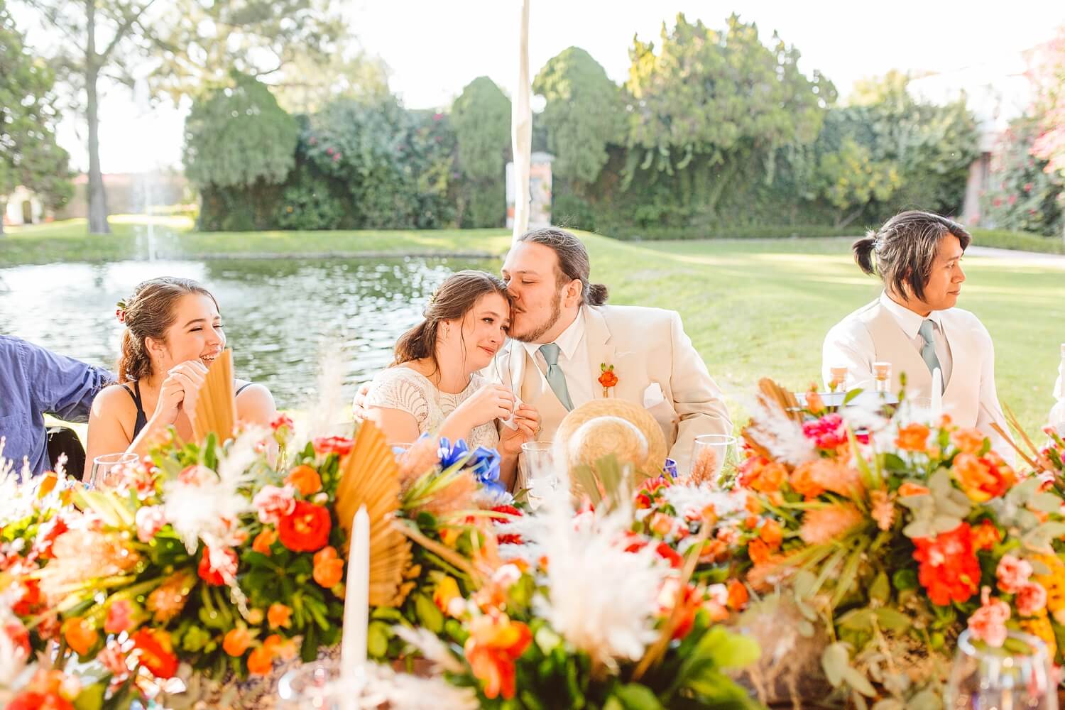 Groom kissing bride on the forehead at Mexico destination wedding | Brooke Michelle Photo