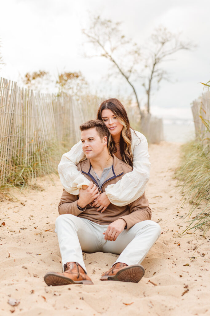 Boho couples beach engagement photoshoot