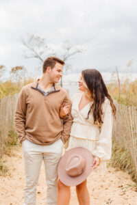 Boho couples beach engagement photoshoot
