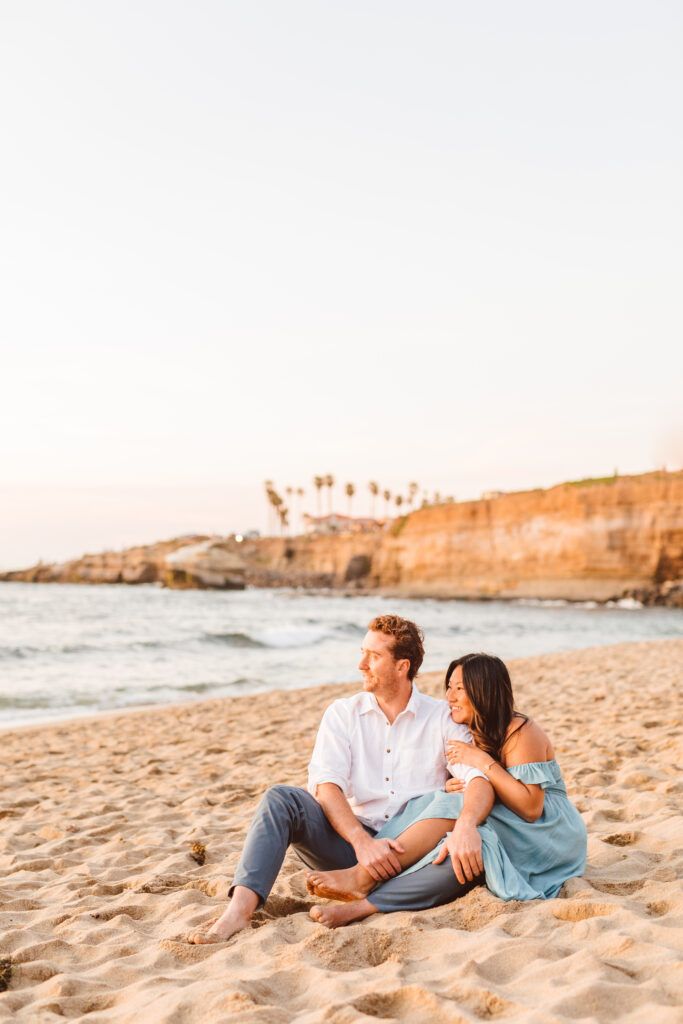 Beach engagement session in CA