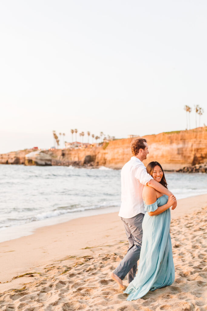 Beach engagement session in CA