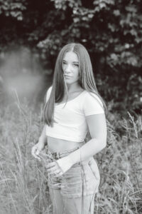Senioir portraits photoshoot in grassy fields