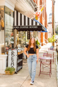 Downtown Annapolis Maryland senior portraits at Old Fox Books captured by Brooke Michelle - Annapolis Photographer.