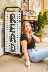Downtown Annapolis Maryland senior portraits at Old Fox Books captured by Brooke Michelle - Annapolis Photographer.
