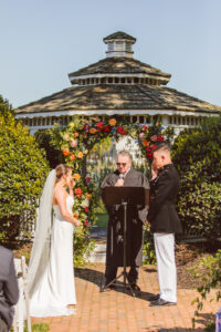Bride and groom during wedding ceremony