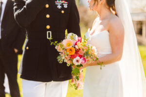 Bride and groom during wedding ceremony