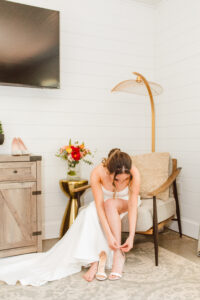Bride getting ready for ceremony