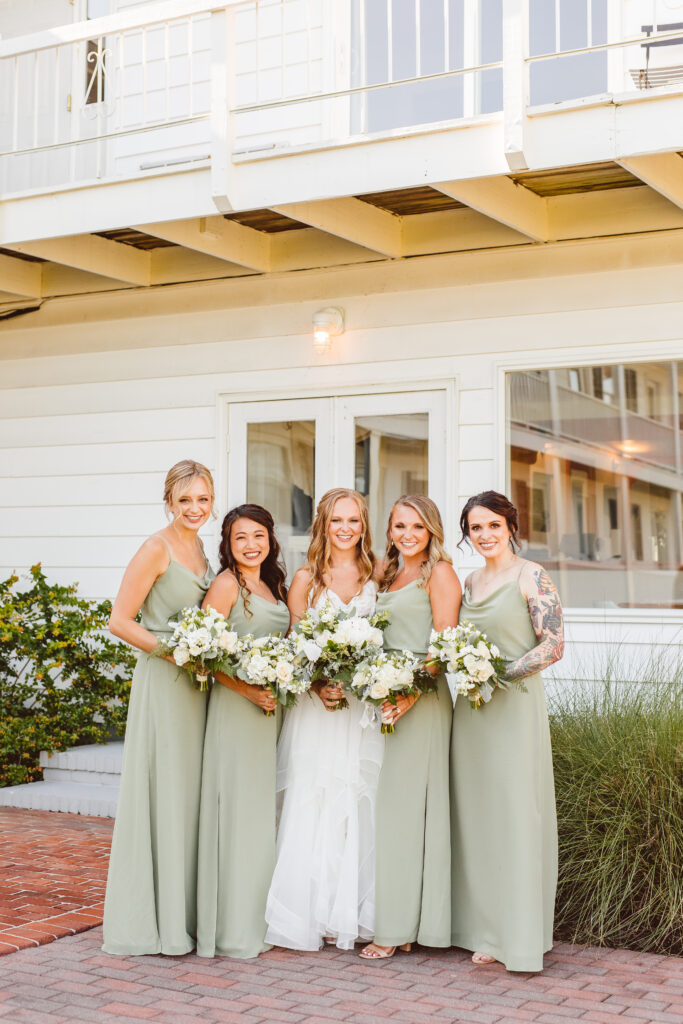 Bride and bridesmaids portrairs from Maryland wedding at Wylder Hotel Tilghman Island