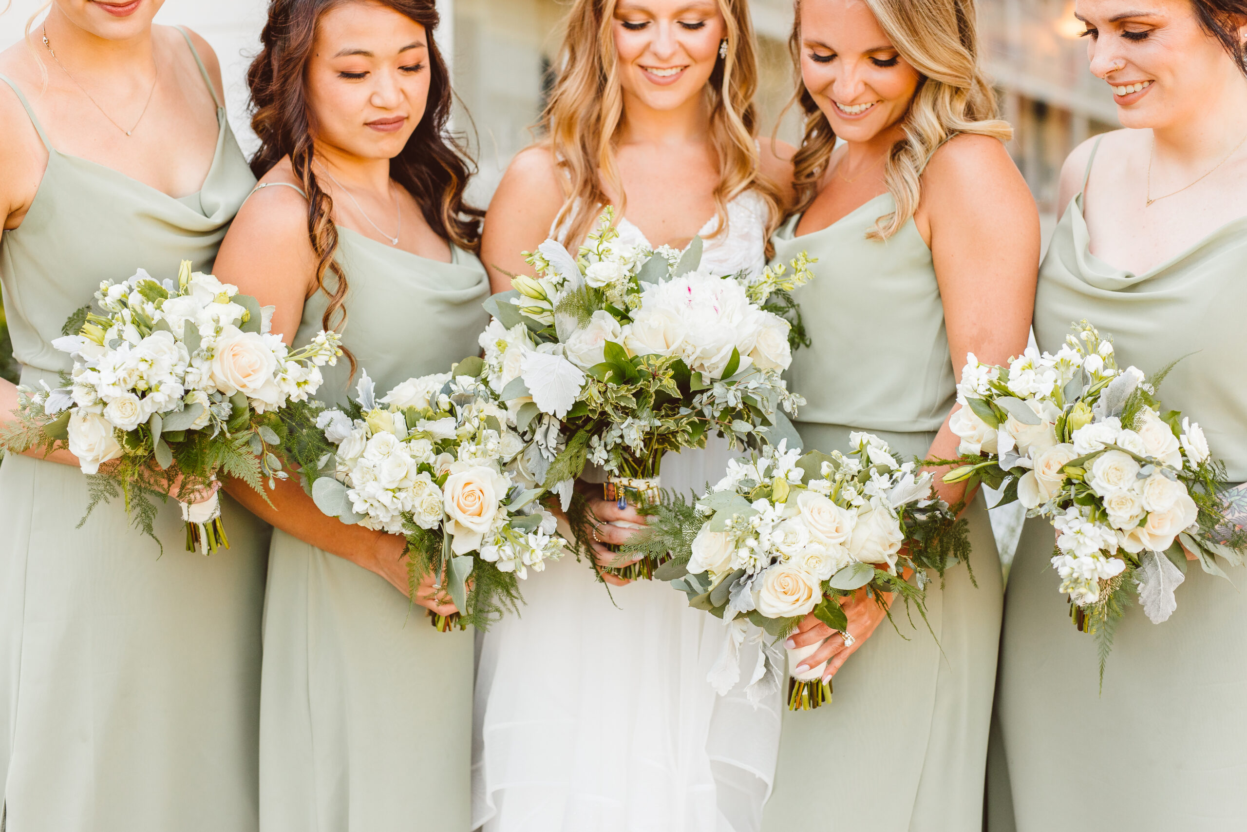 Bride and bridesmaids portraits from Maryland Wedding at Wylder Hotel Tilghman Island