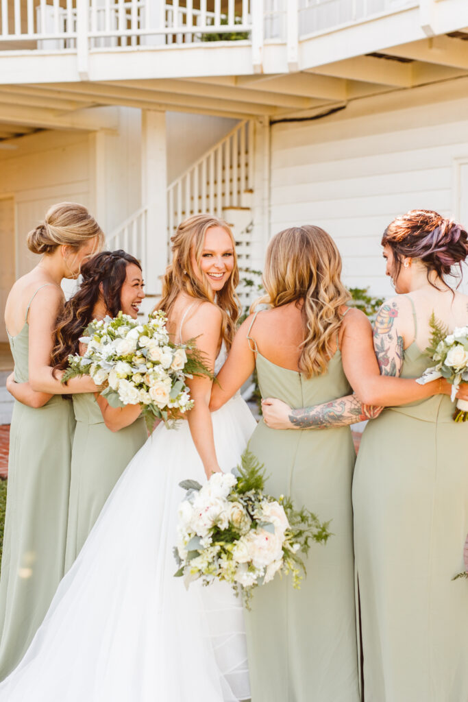 Bride and bridesmaids portrairs from Maryland wedding at Wylder Hotel Tilghman Island