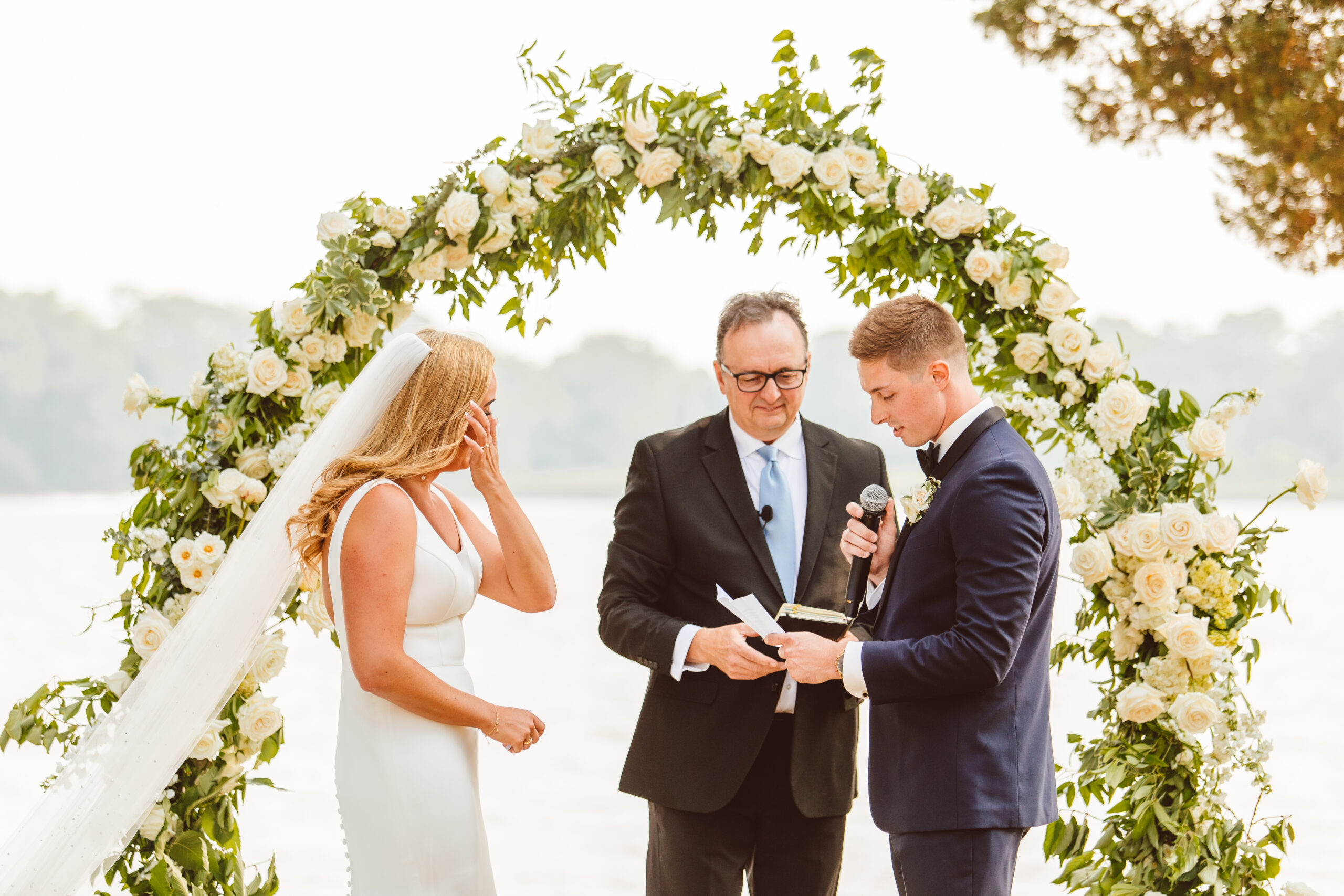 An outdoor ceremony at Brittland Manor MD wedding venue