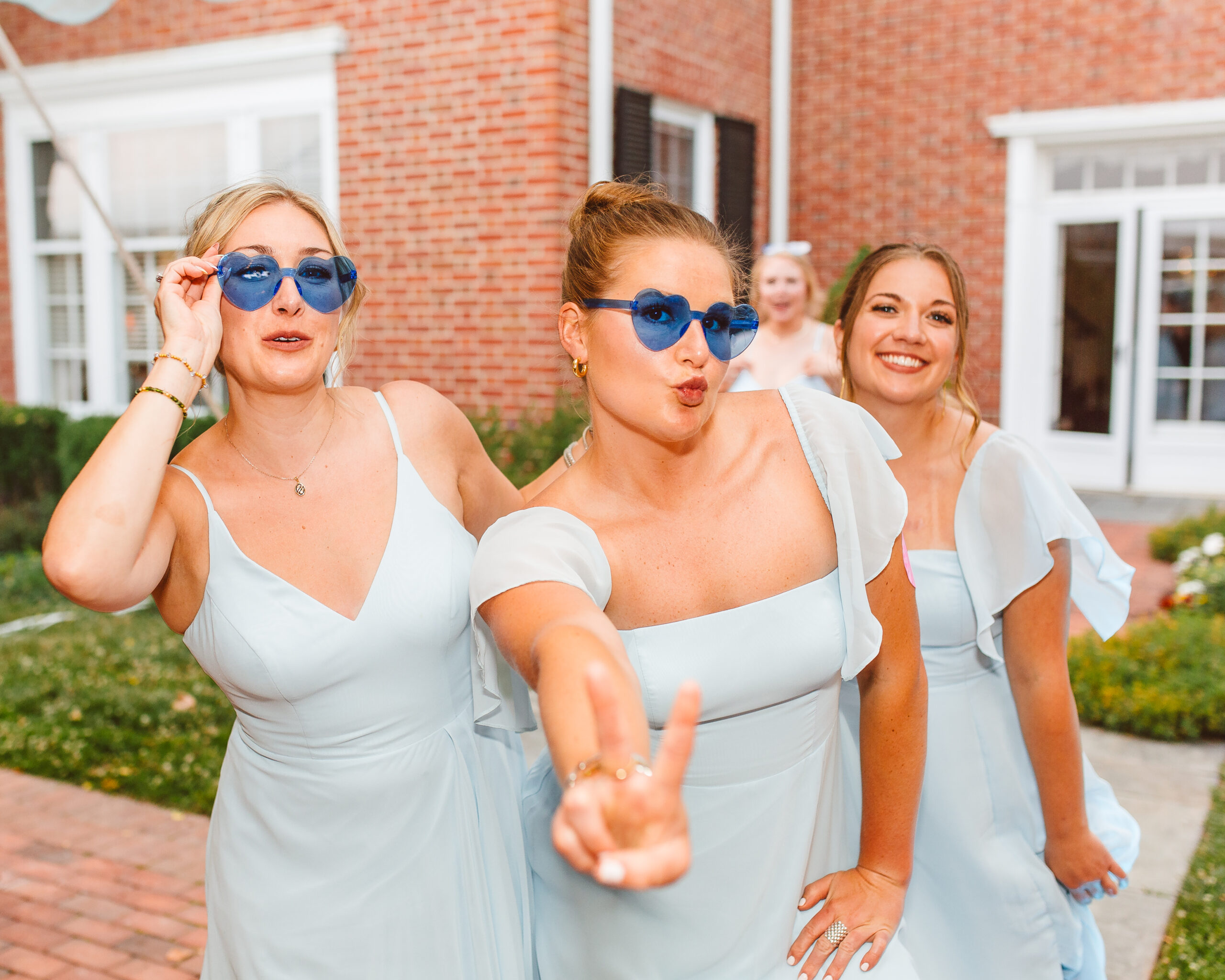 Bridesmaids with glasses
