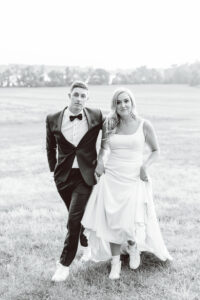 Bride and grooms sunset portraits at Brittland Manor MD wedding venue