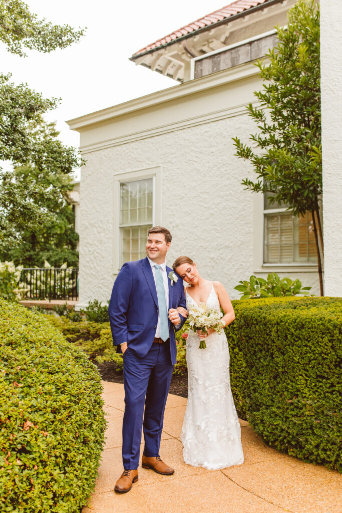 Bride and groom portraits from country club wedding captured by Charlotte wedding photography Brooke Michelle Photo