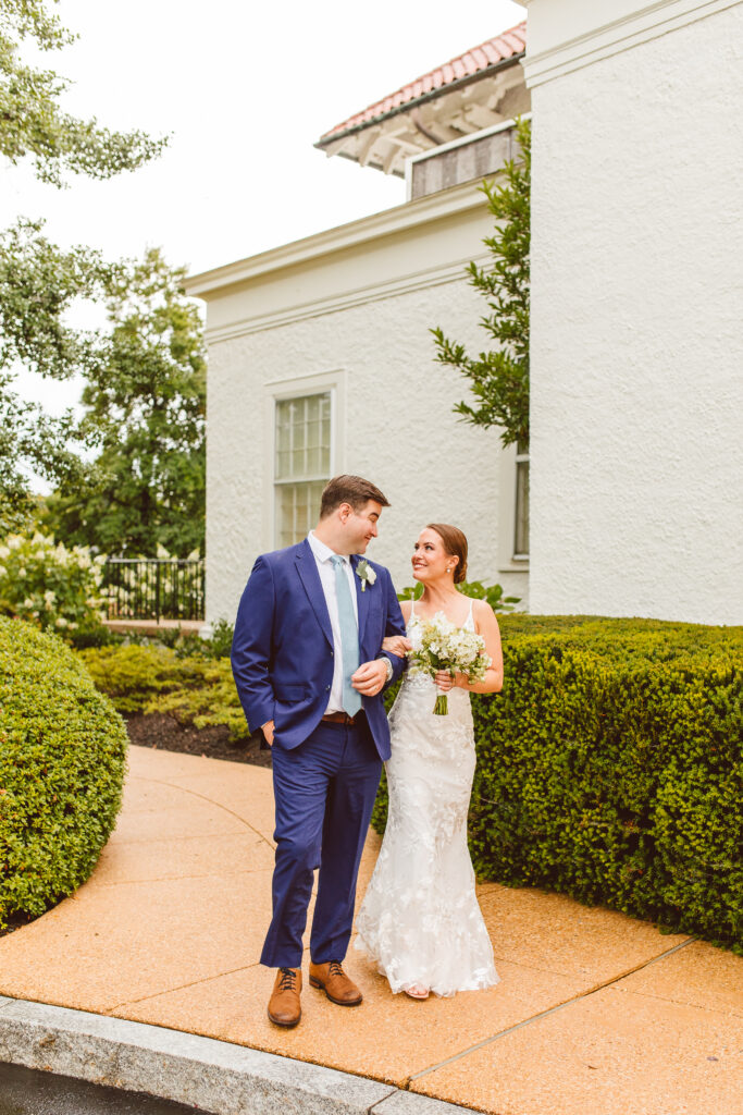Bride and groom portraits from country club wedding captured by Charlotte wedding photography Brooke Michelle Photo
