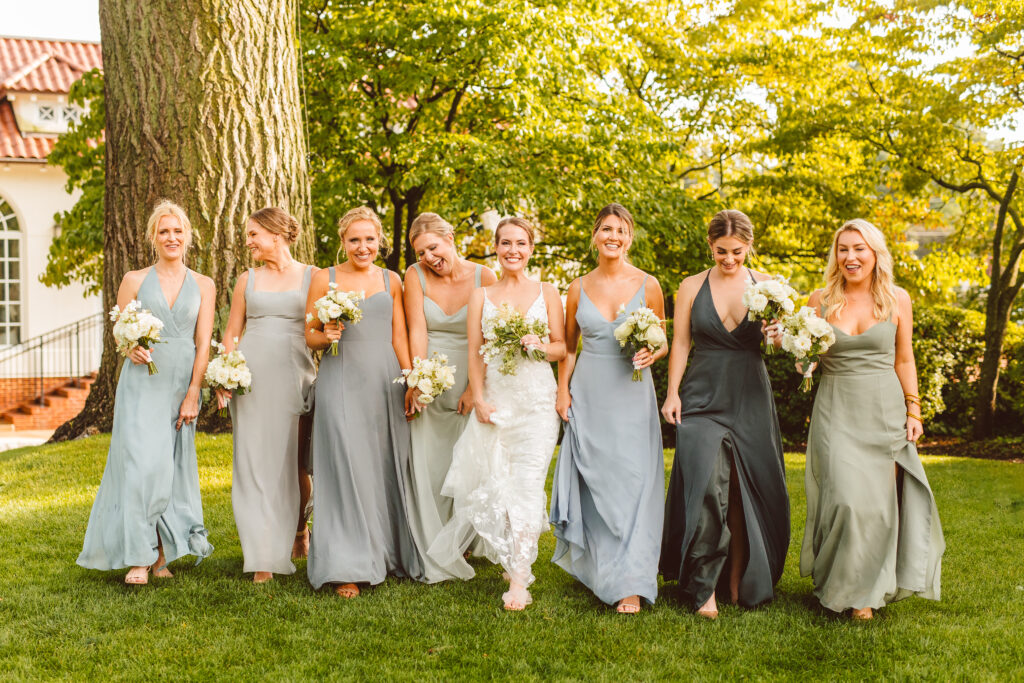 Bride and bridesmaids photos from country club wedding captured by Charlotte wedding photography Brooke Michelle Photo