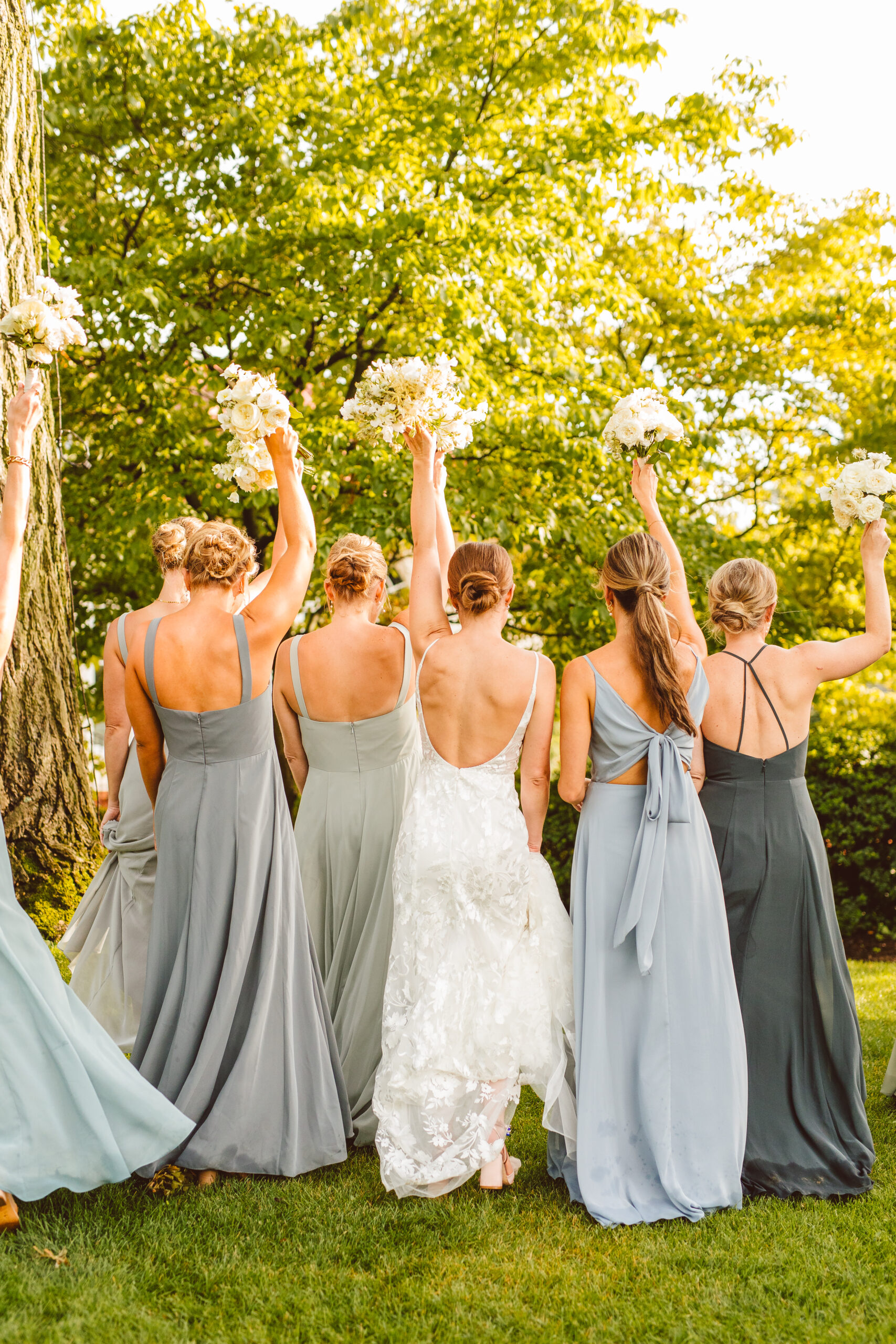 Bride and bridesmaids photos from country club wedding captured by Charlotte wedding photography Brooke Michelle Photo