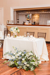 bride and groom table at their reception