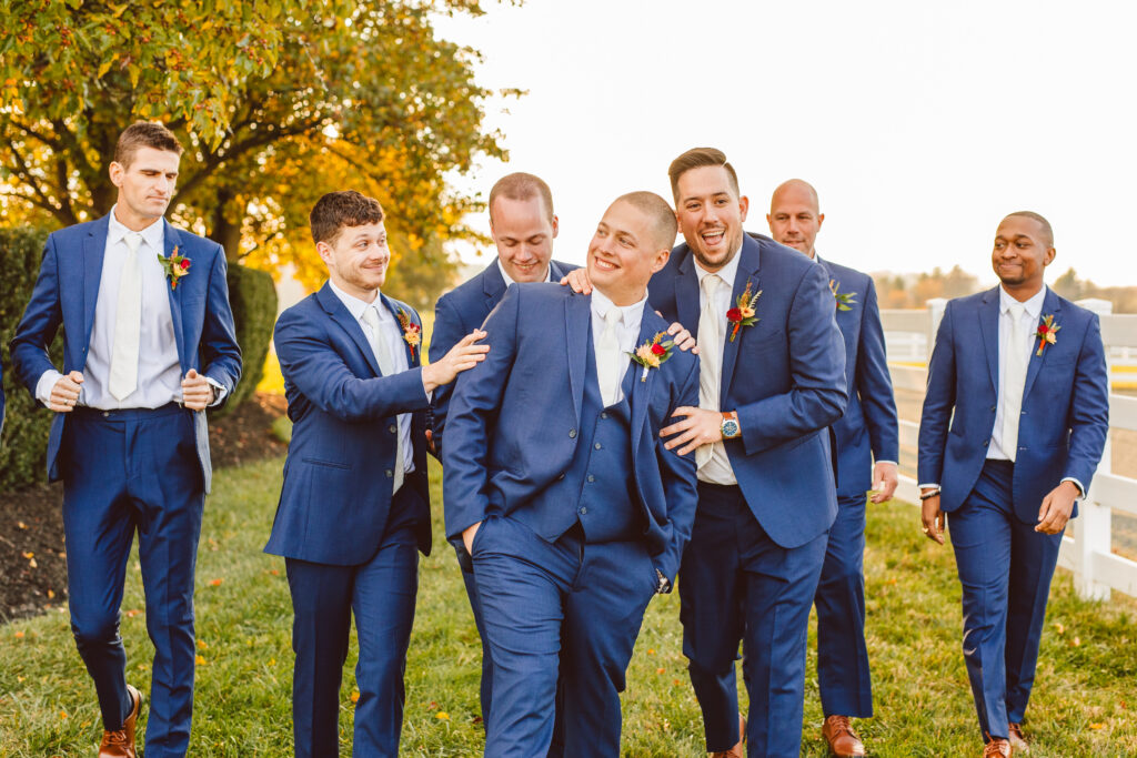 groom and his friends