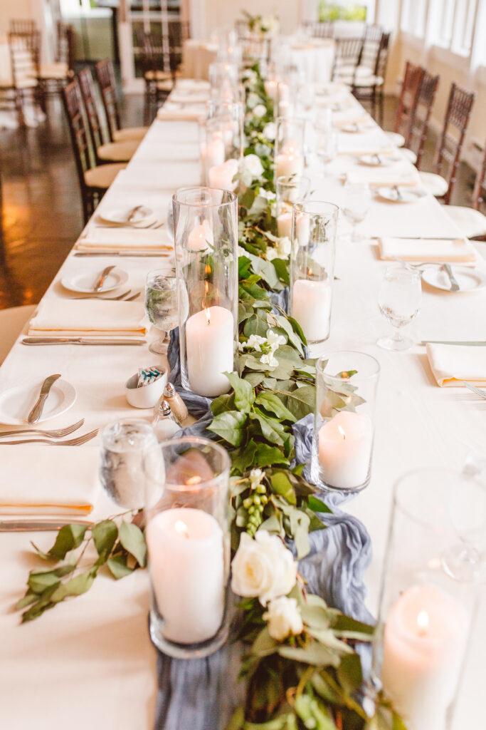 elegant bayside wedding tables decor
