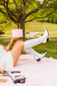 cowboy boots and pink birthday cake