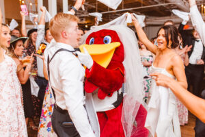 bride and groom at their Elegant Garden Wedding party