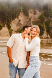 boyfriend kissing his girlfriend on the cheek