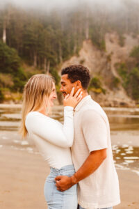 Foggy & Playful Couple Session at Cannon Beach