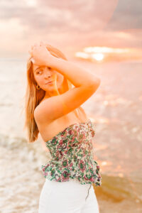 girl having fun at her whimsical senior portraits