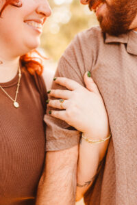 cute picture of the couples engagement ring
