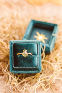 closeup of the stunning engagement ring