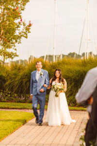 stunning bride walking down the aisle