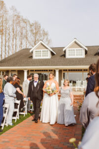 cute picture of the bride walking down the aisle