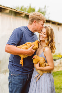 husband kissing his wife on the cheek