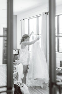 Bride getting ready for her ceremony