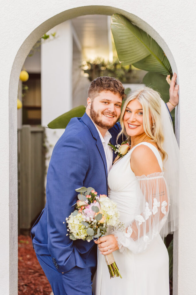 cute picture of the bride and groom at their dream wedding