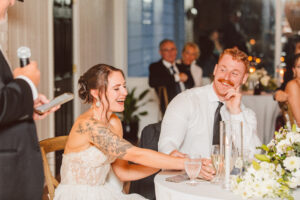 newlyweds at their dream wedding reception