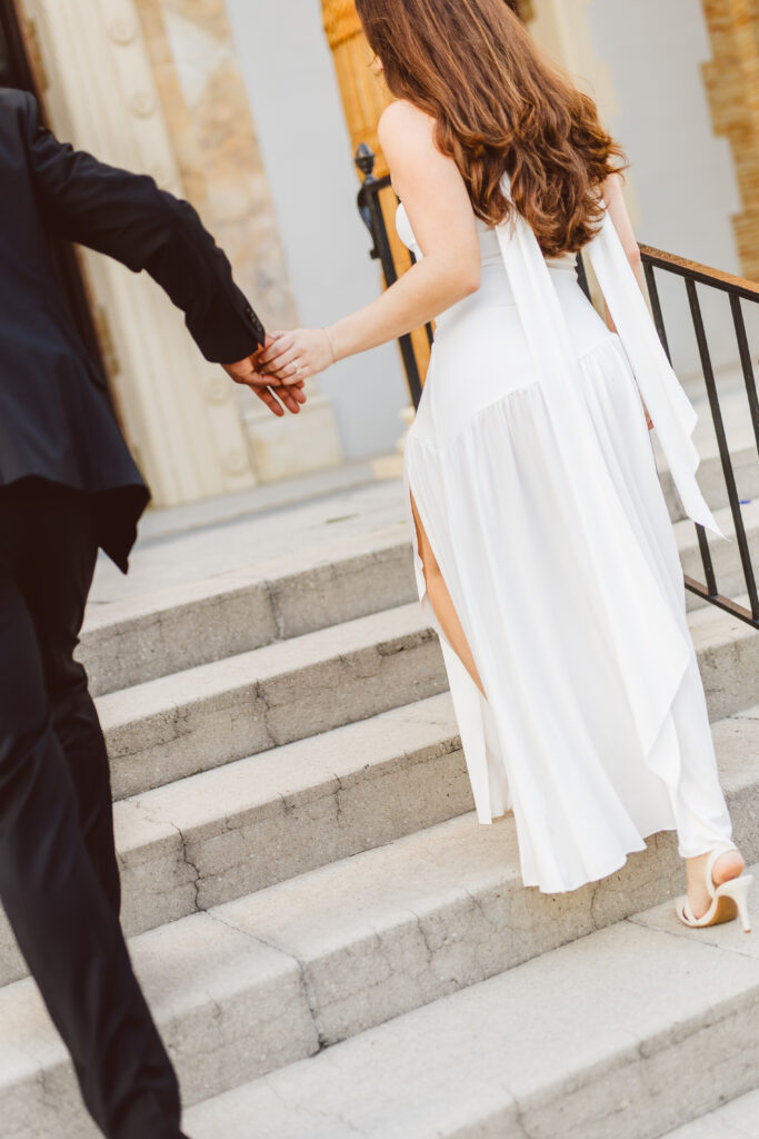 couple walking around st. augustine during their photoshoot