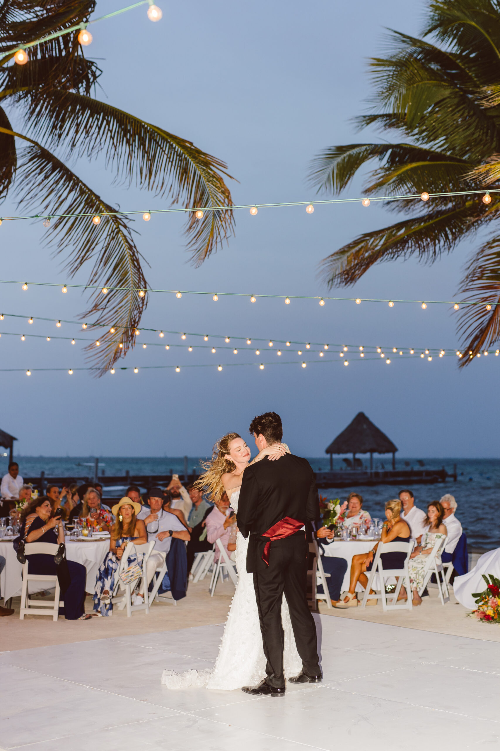 cute picture of the newlyweds dancing