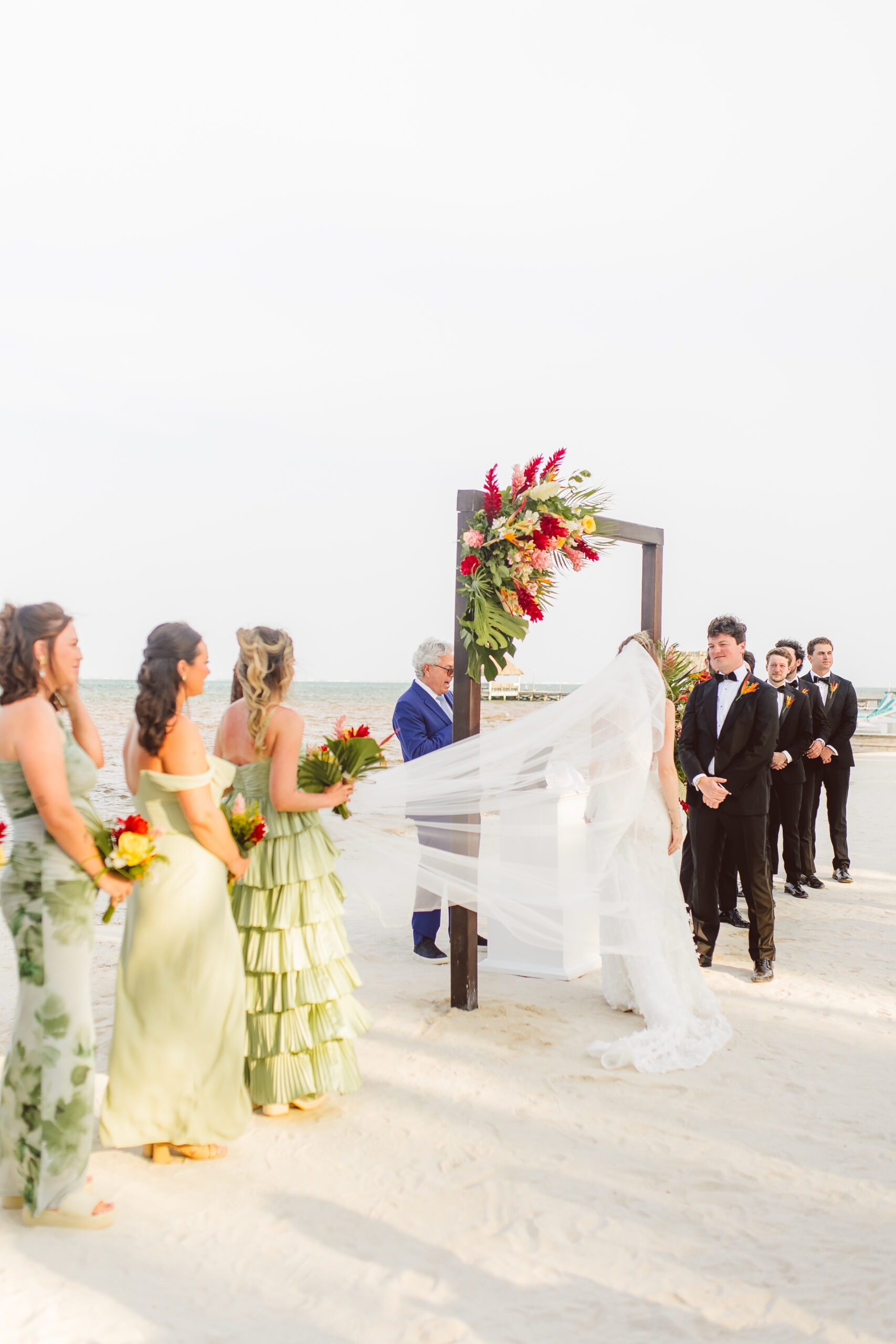 Bride and groom emotional during their wedding ceremony