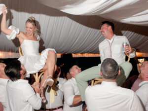newlyweds at their dream wedding reception party